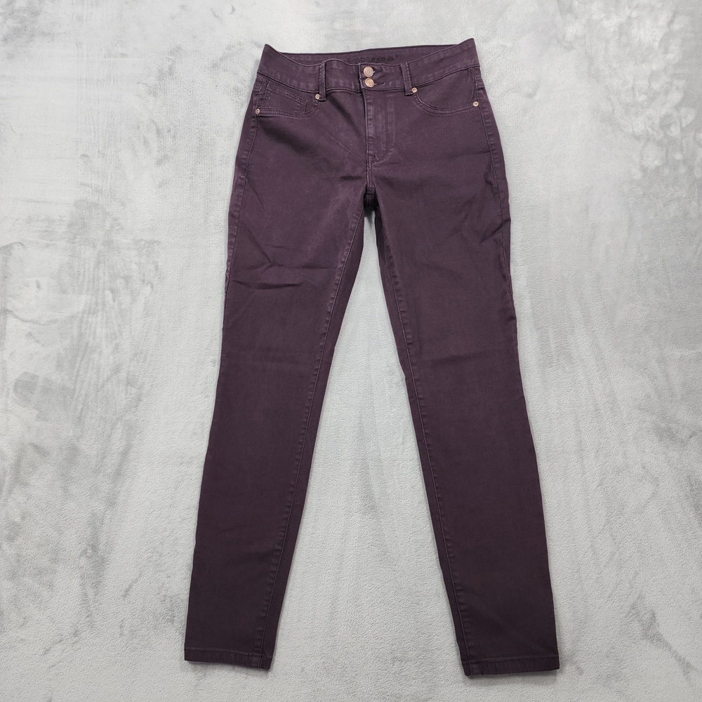 Maurices M Jeans Womens M Purple High Rise Skinny Slim Jegging Stretch Denim